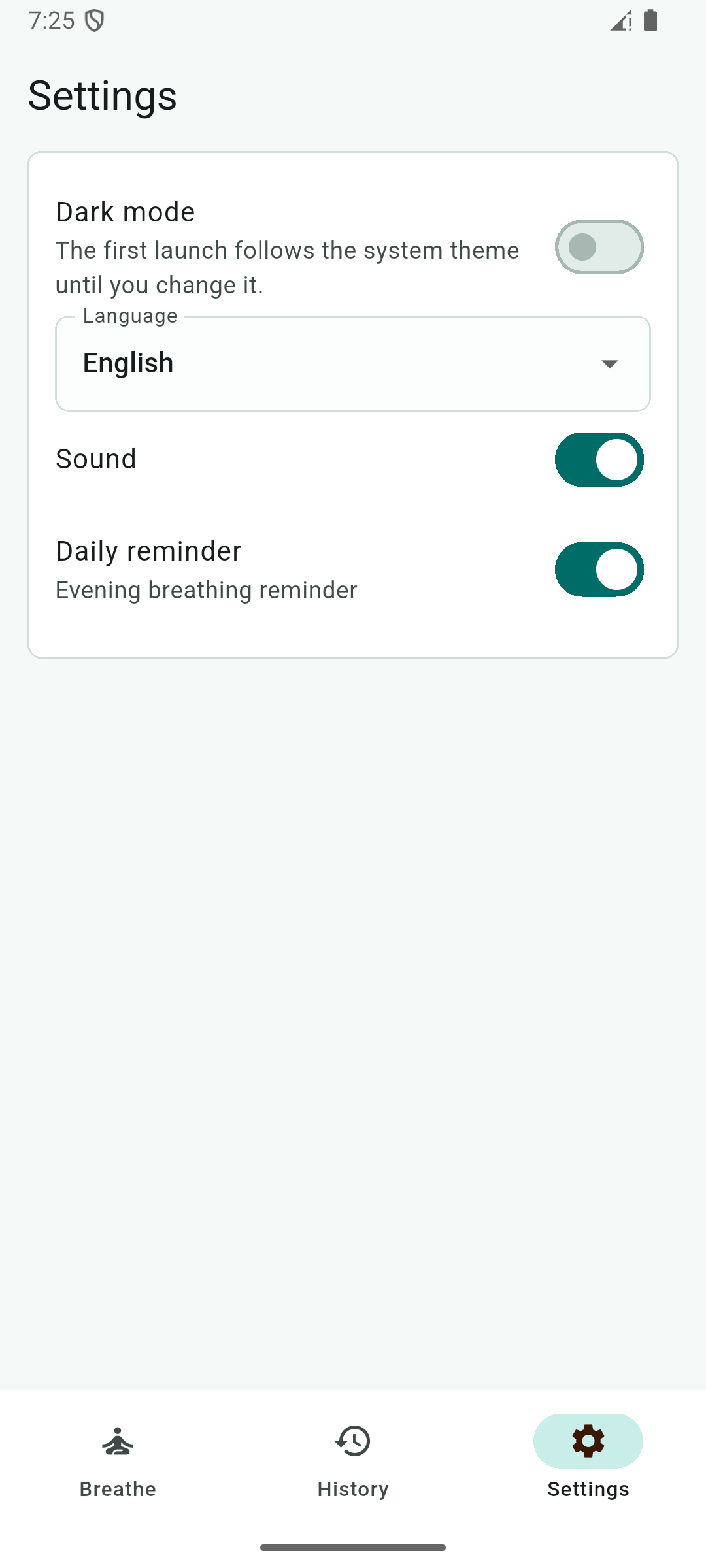 Breathing Exercise placeholder screenshot: Set Daily Reminders