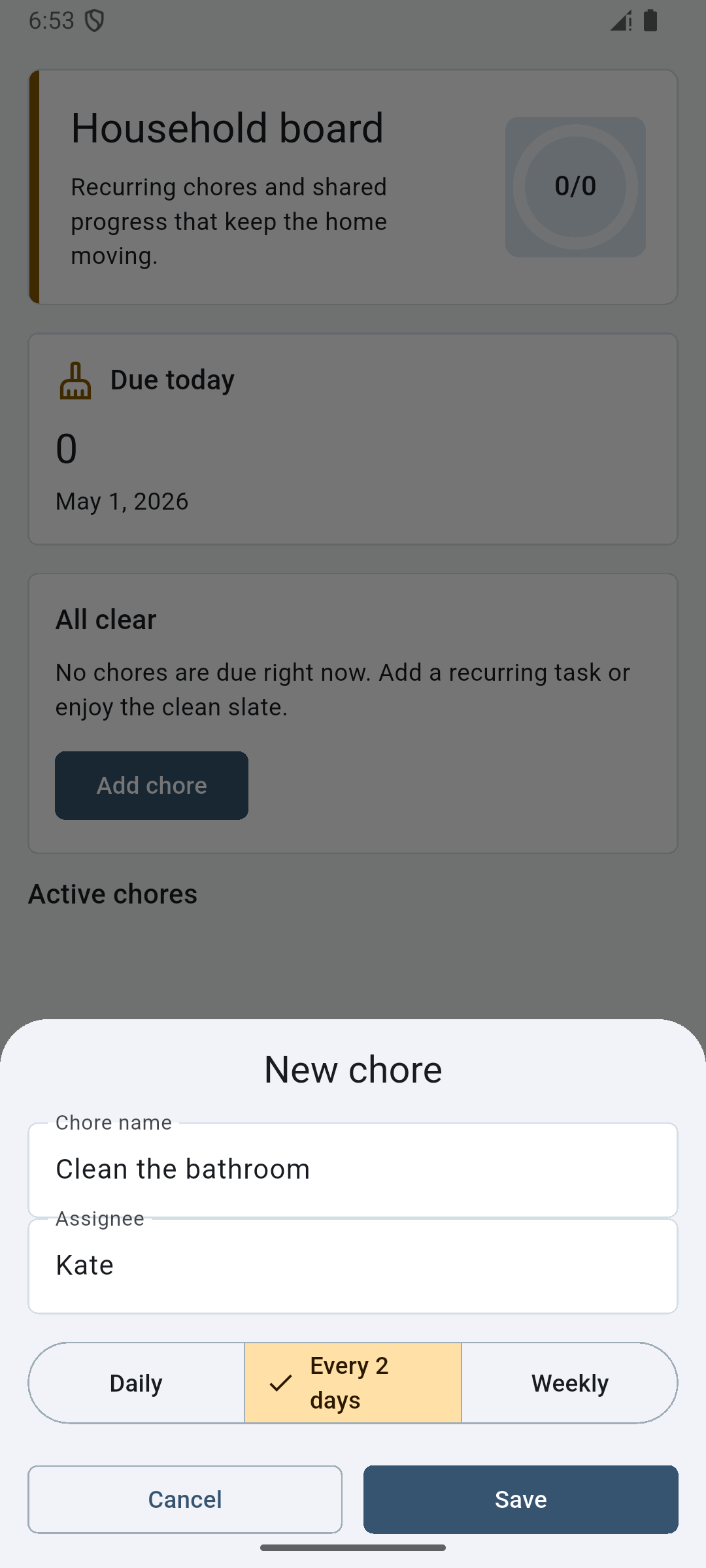 Chore Tracker placeholder screenshot: See What’s Due