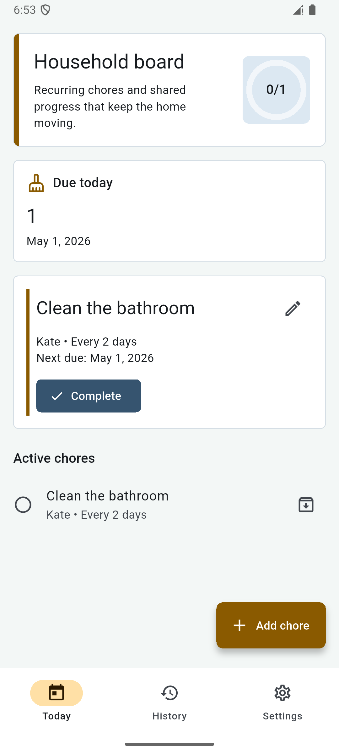 Chore Tracker placeholder screenshot: Add Chores Easily