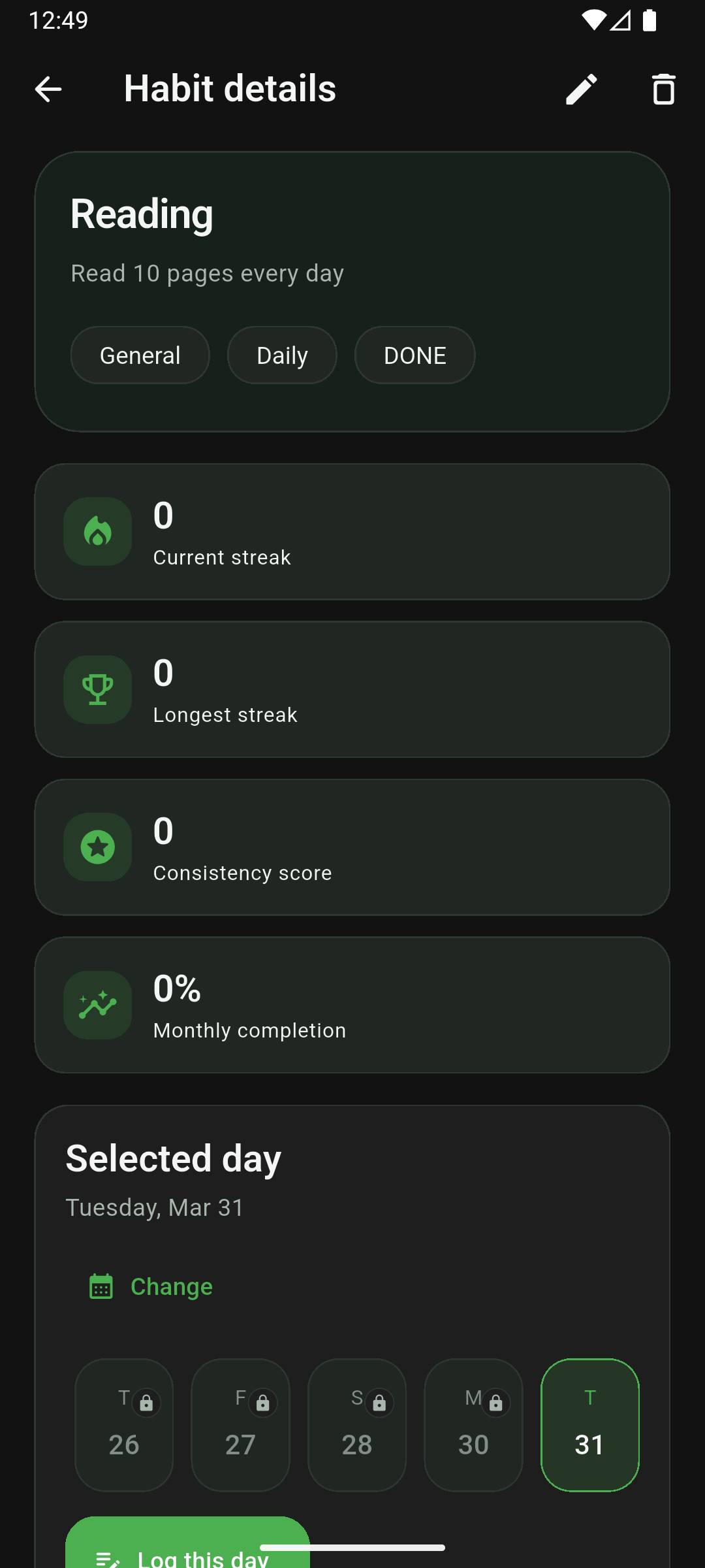 Habit Tracker placeholder screenshot: Bądź konsekwentny