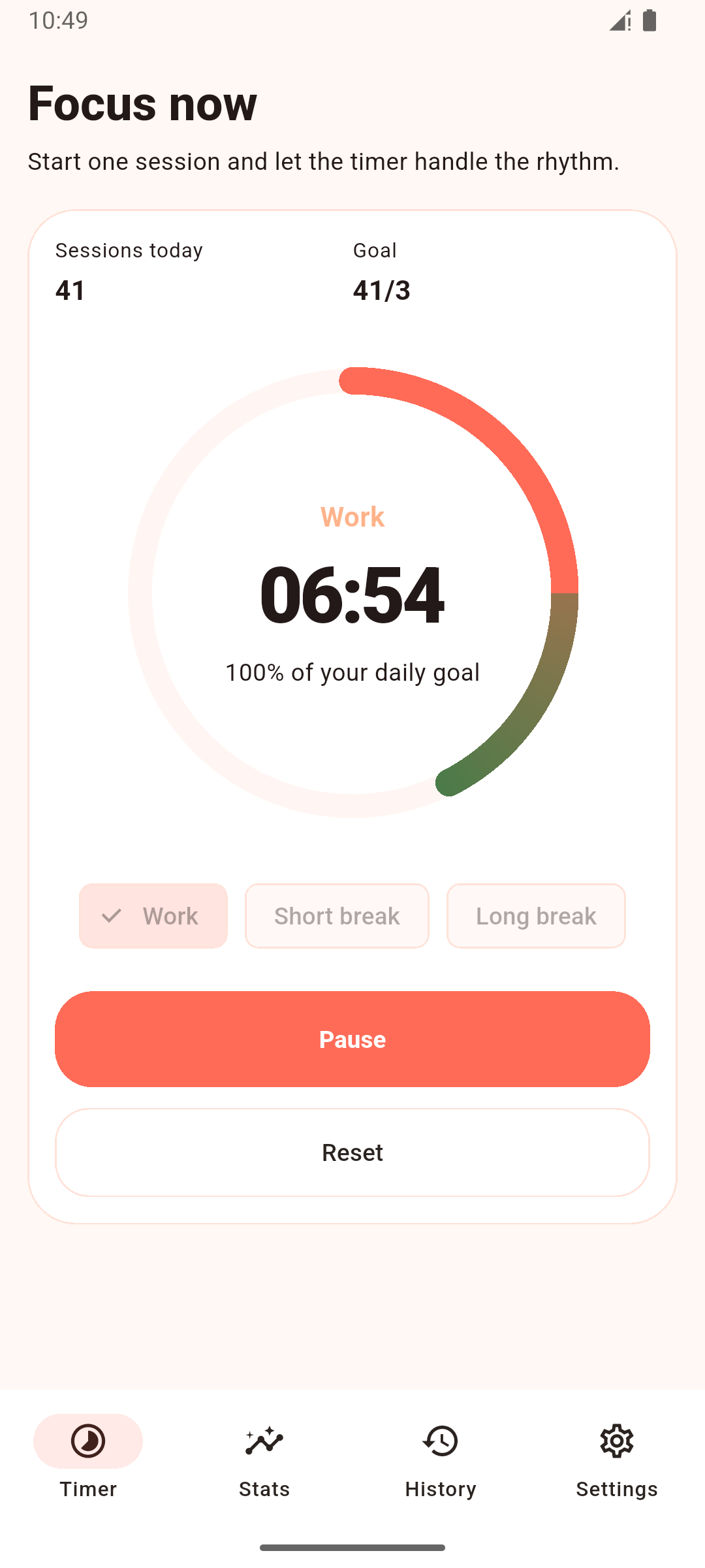 Pomodoro Focus Timer placeholder screenshot: Skup się na jednej sesji