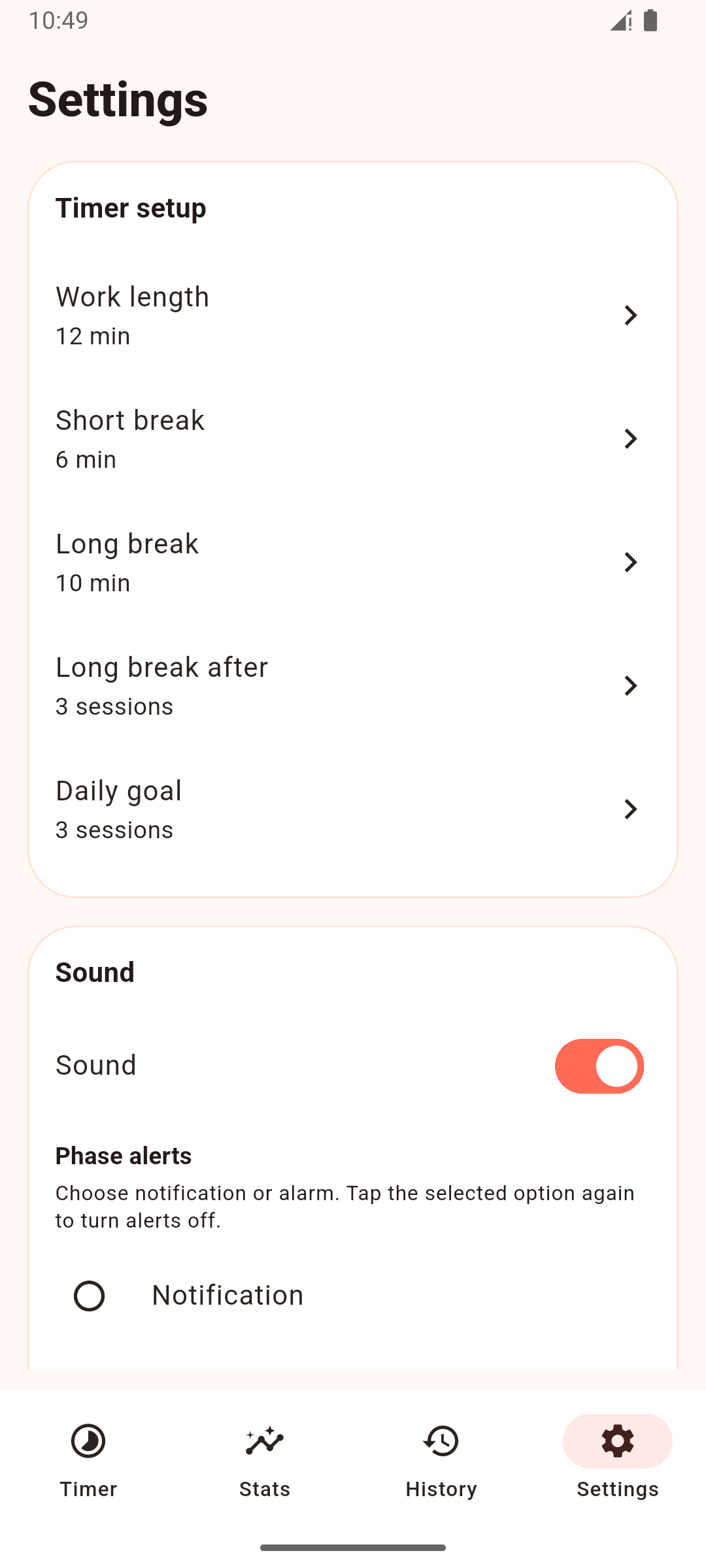 Pomodoro Focus Timer placeholder screenshot: Dopasuj timer do swojego rytmu