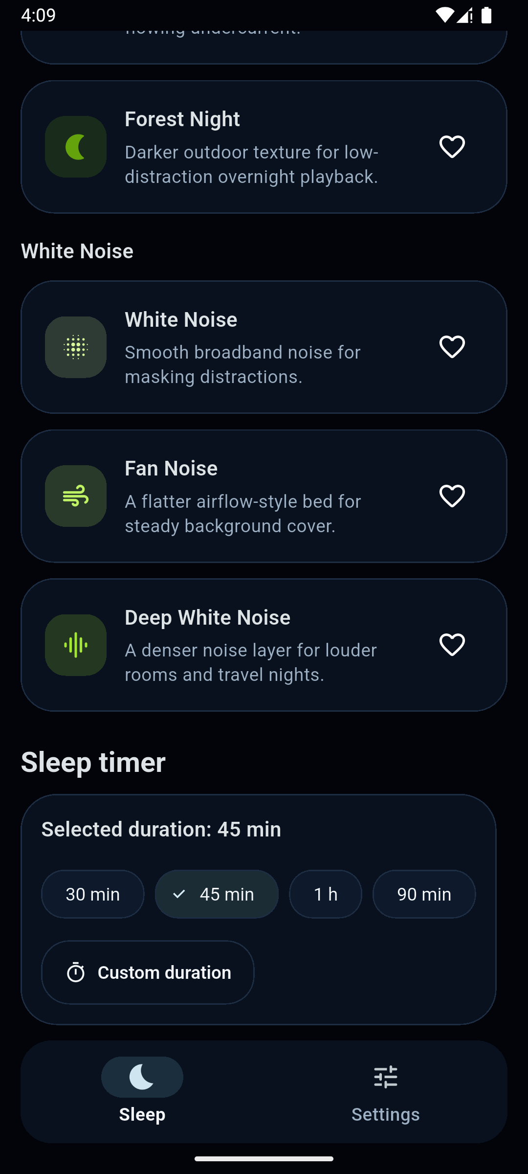 Sleep Sound Lite placeholder screenshot: Odpręż się jednym dotknięciem