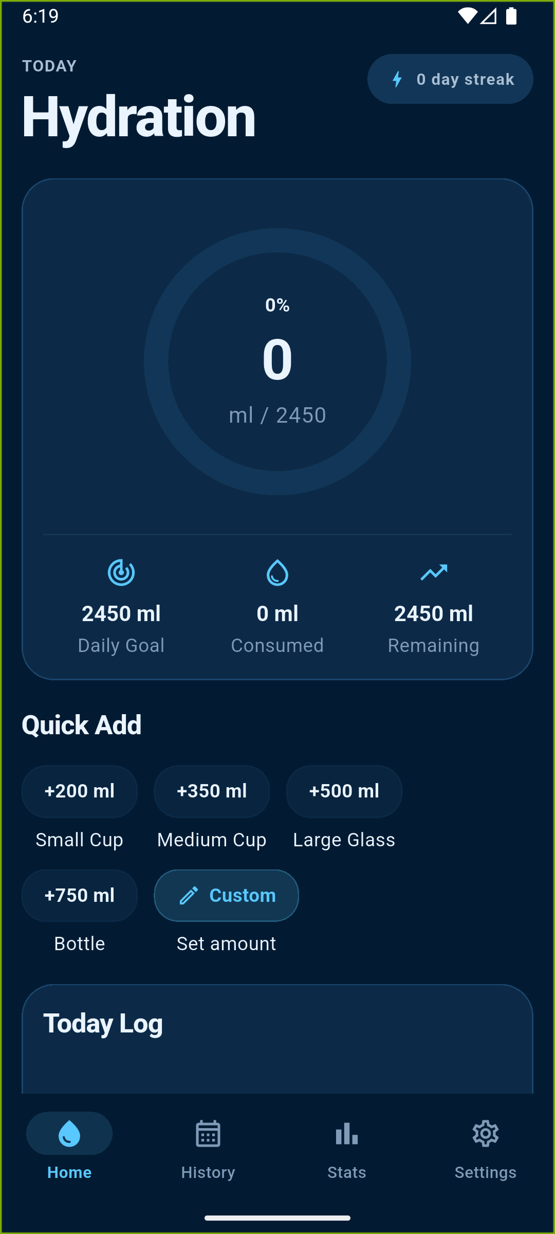 Water Reminder placeholder screenshot: Bleib jeden Tag hydriert